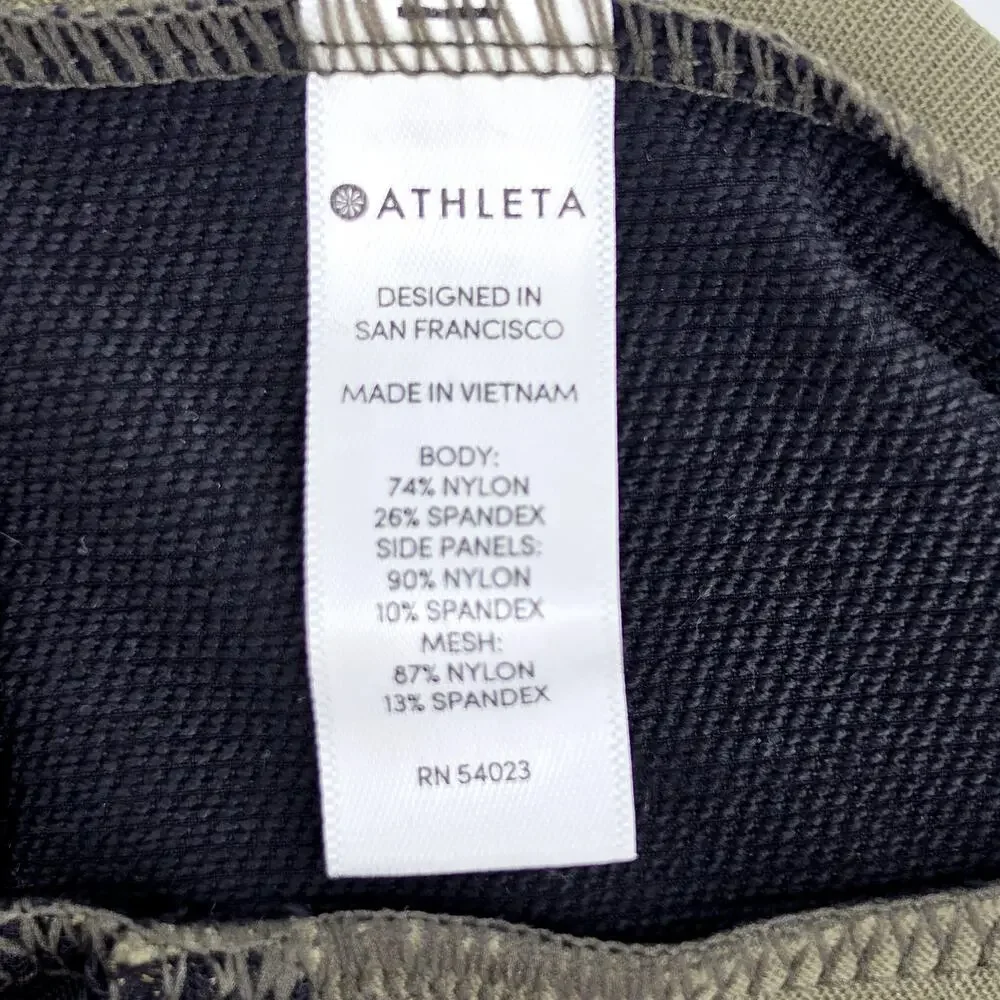 Athleta Green Essex Camo High Rise Hybrid Jogger Leggings W/ Pockets Size M